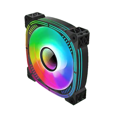 120mm ARGB Case Fan – Black | 6-Pin | Low Noise – ARGB-FN120-BLK, View more