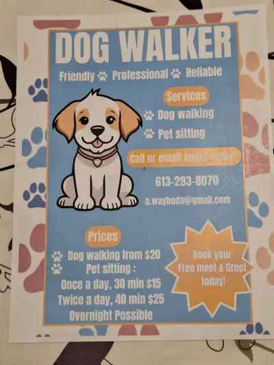 Hello! I have 15 years experience looking after dogs at your place only, I have references, I am ver...