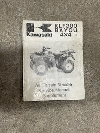 Sm203 Kawasaki KLF300 Bayou 4x4 Service Manual 99924-1117-52