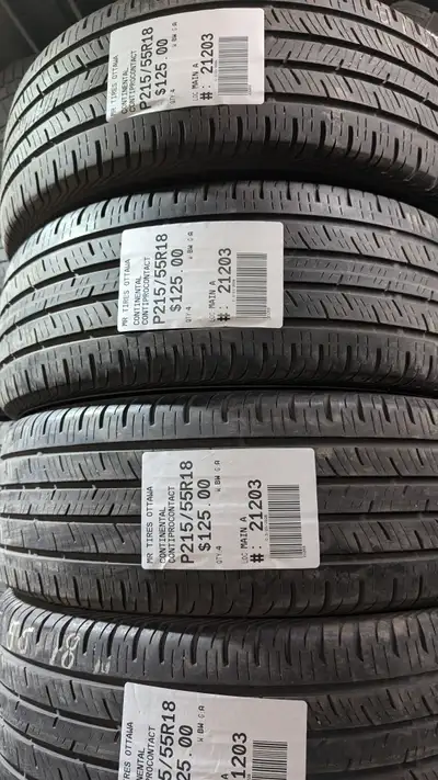 SET OF 4X CONTINENTAL CONTIPROCONTACT TAG # 21203 Size: 215/55/18 215/55/18 Excellent condition Pres...