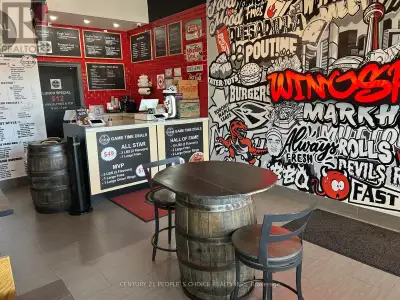 Great opportunity to own Wing Spot in a prime Markham location at 5694 Hwy 7, Unit 5. This turnkey r...