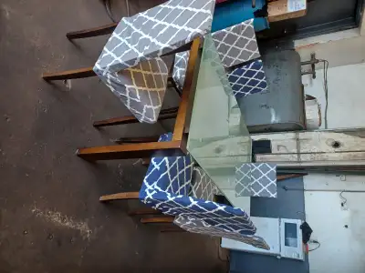 Glass dinner table wit 6 chair for sale !!, View more