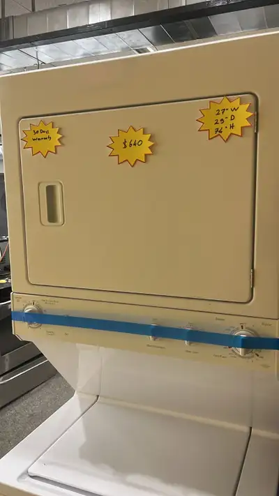 GE 27” Stacked Laundry Fully Tested  30-Day Warranty, View more