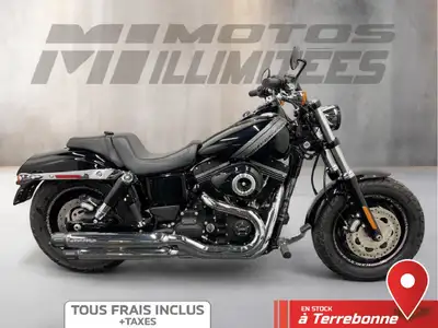 Harley-Davidson FXDF Fat Bob 103 2014 Noir 13377 km km au compteur. Motos Illimitées Terrebonne. Pri...