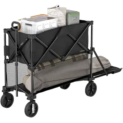 Double Decker Folding Wagon Cart, 450LBS & 350L Capacity Collaps, View more