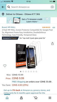 PIXEL 3A XL phone 3-pack SCREEN GLASS PROTECTOR