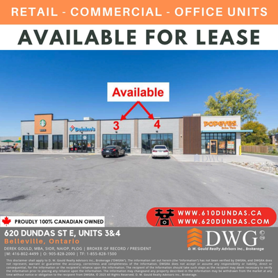 FOR LEASE: Retail / Commercial / Office Units 620 Dundas St. E #3-4, Belleville, ON Shell: www.610du...