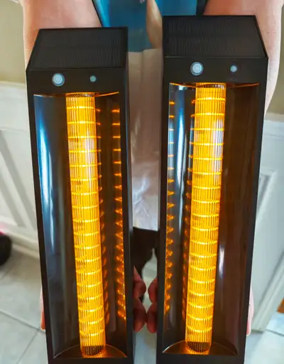 Solar Wall Lights Outdoor, Dusk to Dawn Solar Wall Sconce, Exterior Waterproof Decorative LED Wall L...