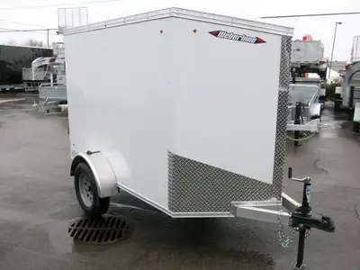 remorque neuve Weberlane ALUMINIUM 5' x 8' V-nose 1 essieux 3500lb. avec verin 66'' de haut interieu...