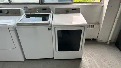 2871-Laveuse Secheuse Samsung blanche top load Washer and Dryer, View more