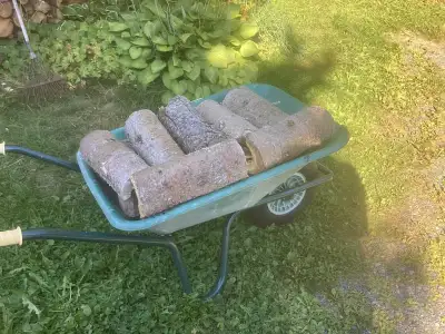 Dry campfire wood $10 a wheelbarrow load