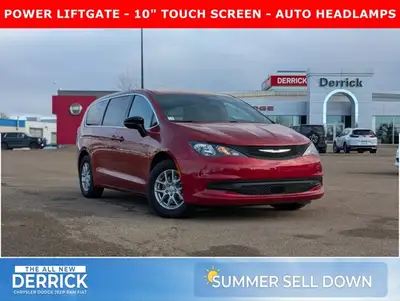 The 2026 Chrysler Grand Caravan SXT in Red Hot Pearl with a Black interior offers a bold look, spaci...