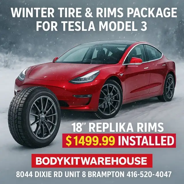235/45/18 Tesla Model 3 Winter tire/rim package w/Replika rims in Tires & Rims in Mississauga / Peel Region - Image 2