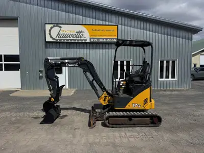 Excavatrice avec Tractions en Caoutchoucs Extensibles Lame 2 Godets attache rapide Pouce Hydraulique...