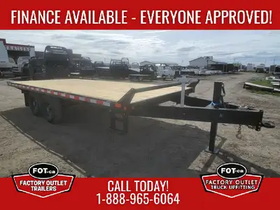 NEW 8.5x18ft Straight Deck Equipment Trailer from Canada Trailers - (2) 7,000 lb Axles w/ Easy Lube...