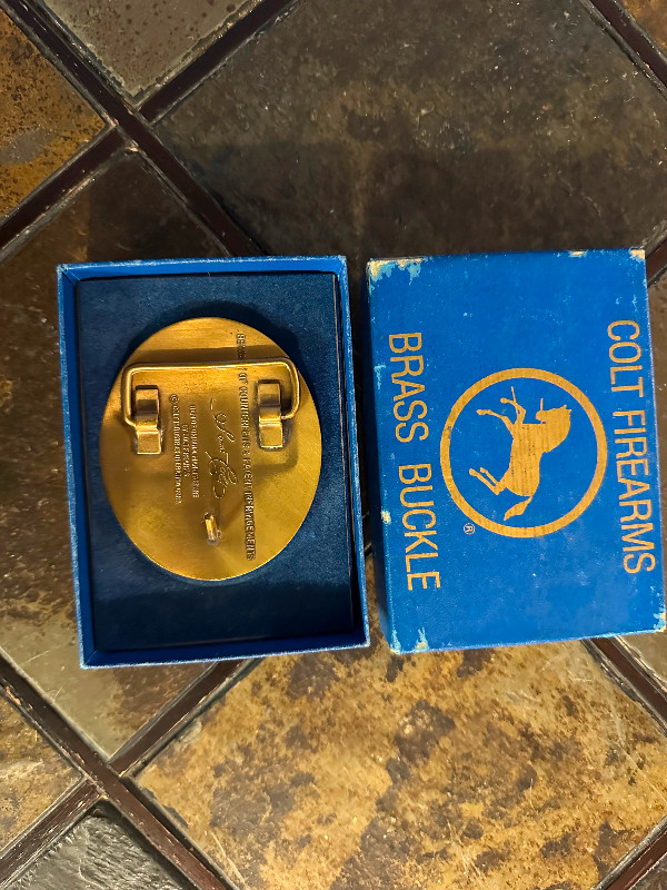 Colt all brass belt buckle in Arts & Collectibles in Oshawa / Durham Region - Image 2