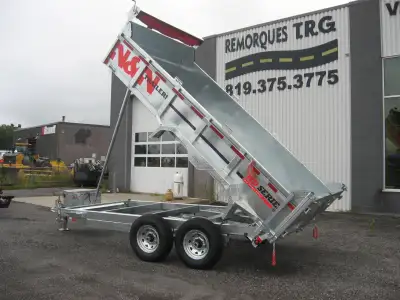 Remorque dompeur galvanisé a chaud 6X12 ou 7X12 Cylindre télescopique de 14000Lb Frontal Gros Vérin...