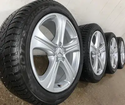 2019 Mercedes Benz E 400 18" OEM / Original wheels and run flat winter tires for sale. The rims will...