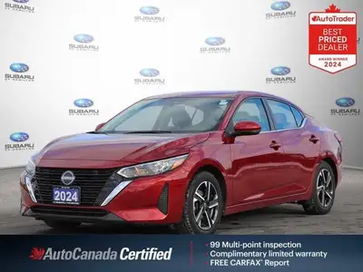 New Price! Red 2024 Nissan Sentra SV FWD CVT with Xtronic 2.0L 4-Cylinder DOHC 16V APPLE CAR PLAY, H...
