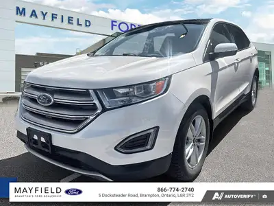 2017 Ford Edge SEL White Platinum Clearcoat Metallic 201A Panoramic Sunroof Leather trimmed Seats Ca...