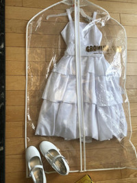 White Holy Communion/Flower Girl/wedding with white shoes