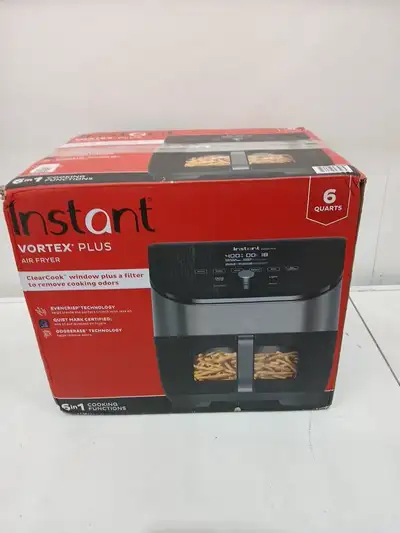 INSTANT VORTEX PLUS 6-IN-1 DIGITAL AIR FRYER - 6QT. CAPACITY - STAINLESS STEEL/BLACK (MODEL: AFB6112...