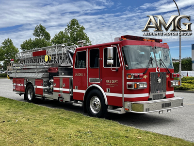 2002 Sutphen Monarch 75 Foot Aerial Pumper Fire Truck 75 Foot 67 Foot Reach Mid Mount Aerial 500lbs...