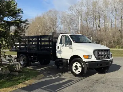 2001 Ford F-650 18 Foot Flat Deck Air Brakes 7.2L CAT Diesel Manual Transmission 18'x8' Flatdeck $26...