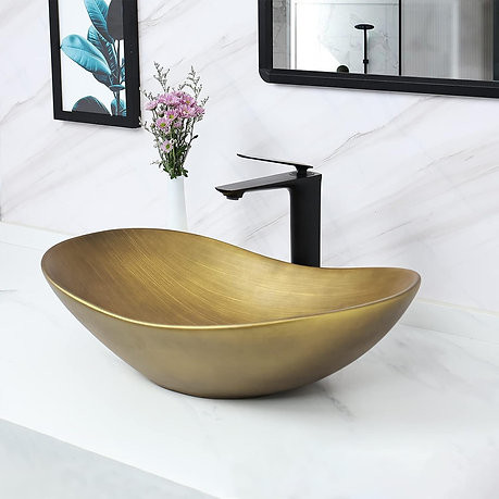 Gold Bronze Oval Vessel Sink in Bathwares in Edmonton - Image 4