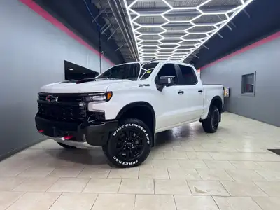 Introducing the 2024 Chevrolet Silverado 1500 ZR2 Crew Cab Short Box 4-Wheel Drive in brilliant whit...