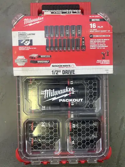 Milwaukee 16 piece 1/2" Drive Impact Socket Packout Kit, View more