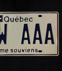 Cherche plaque d'immatriculation Québec, AAA , taxi, autres