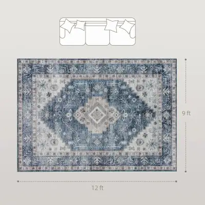 BRAND NEW - 9x12 Area Rug, Vintage Machine Washable Rug, Non-Sli, View more