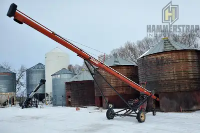 BRANDT 847 8 inch x 47 Ft Grain Auger w/ Mover, 18HP Briggs and Stratton motor Grain augers, baggers...