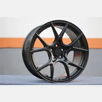 18x8.5 5x114.3 FR01.1A1 ASCEND ZURICH FLOW FORM 35 72.6 Satin Black (Cone Seat) available @ Jspec pe...