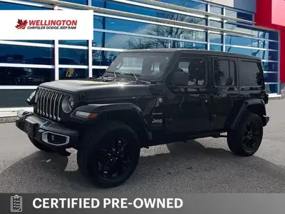 Beautiful Black 2023 Jeep Wrangler Sahara 4xe 4X4, 8-Speed Automatic, 2.0L 4 Cylinder Turbo with a S...