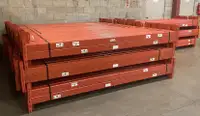 Used 9’ long x 4” thick RediRack pallet racking beams available
