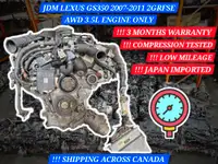 JDM Lexus GS350 2007-2011 2GRFSE AWD 3.5L V6 Engine Only