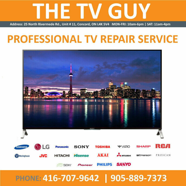 TV Repair Service All makes and Models - The TV Guy in Video & TV Accessories in City of Toronto