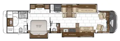 Elevate your travel experience in this stunning 42-foot Class A diesel pusher, built on the powerful...