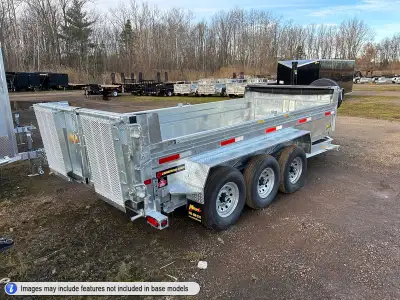 Miska Ultra Low Pro 10 Ton Tri-Axle Galvanized Dump Trailers 21,000lb GVWR - LOADED with our Contrac...