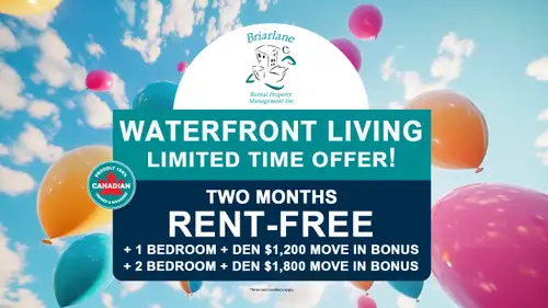 Lease a 2 Bedroom + Den & receive TWO MONTHS RENT-FREE + $1,800 MOVE IN BONUS! If breathtaking views...