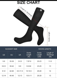 Heated Socks, Battery Rechargeable Electric Heating Socks, Therm