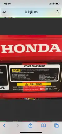 Honda EM6500SX Generator-Beware