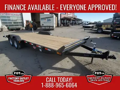 NEW 7x20ft Flat Deck from Canada Trailers - (2) 3,500 lb Axles w/ Easy Lube Spindles - Slipper Sprin...