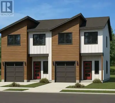 Any of our builds fit perfectly on any our lots, like for example this striking shed-roof half-duple...