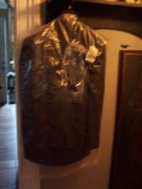 New Men's BRAVEMAN Black pin stripe 2 piece Suit 40L/34W