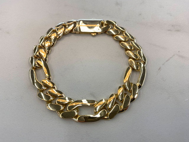 NEW! 10K Gold Men's Wide Bracelet - Hollow in Jewellery & Watches in City of Toronto - Image 3
