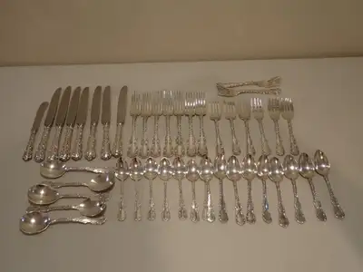 Sterling Silver Flatware Assortment of Sterling Silver flatware – incomplete set. Forks and spoons w...