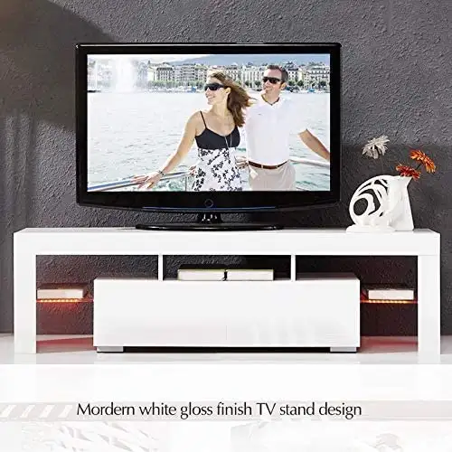 NEW HIGH GLOSS LED TV STAND WHITE / BLACK S3036 in Other in Regina - Image 4